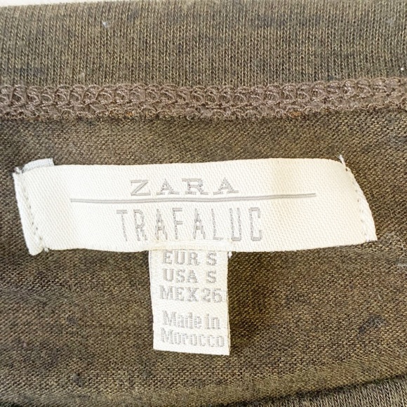 Zara Trafaluc Green T-Shirt EUC - SZ SM - Picture 3 of 3
